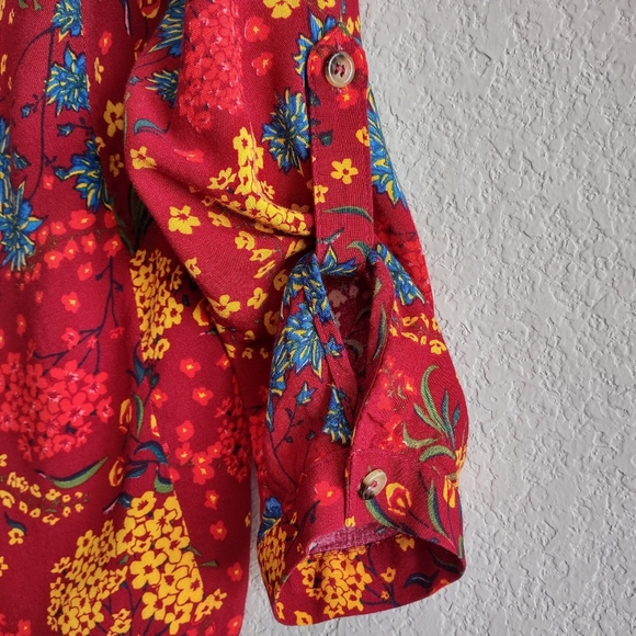 Anthropologie Maeve Size S Floral Viscose Longsleeve Button down Top Shirt Tunic - Picture 7 of 10